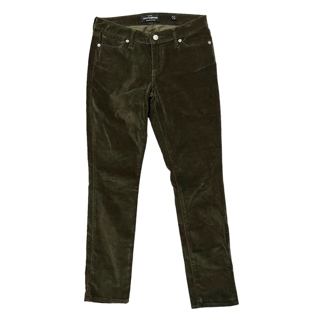 Lucky Brand Green Lolita Skinny Velvet Skinny Stretch Pants Size 4/27 - Picture 7 of 9